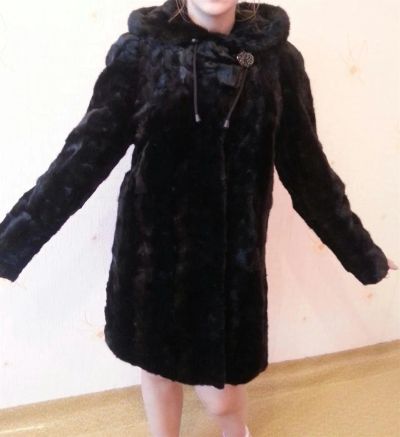 Лот: 3084289. Фото: 1. Шуба норковая с капюшоном. Верхняя одежда
