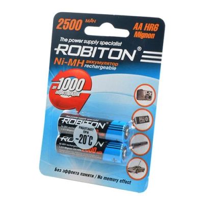 Лот: 14550935. Фото: 1. Аккумулятор Ni-MH AA Robiton 2500mAh... Батарейки, аккумуляторы, элементы питания