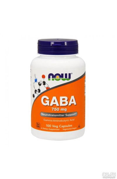 Лот: 17221150. Фото: 1. GABA Now Foods, ГАМК, 750 мг... Спортивное питание, витамины