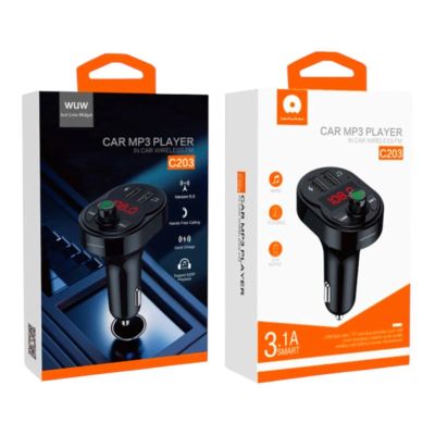 Лот: 25795153. Фото: 1. FM-МОДУЛЯТОР WUW C203 3.1A Black. FM-модуляторы, трансмиттеры