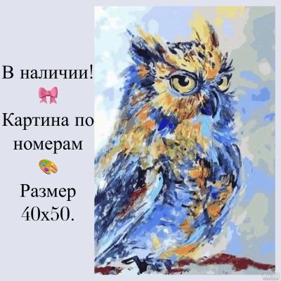 Лот: 14623487. Фото: 1. Картина по номерам. Сова. Картины по номерам