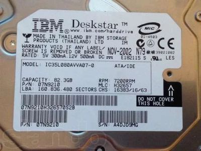 Лот: 3631902. Фото: 1. жесткий диск 82,3 GB. Жёсткие диски (HDD)