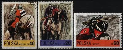 Лот: 8852333. Фото: 1. Польша 1972г - рыцари-3 марки. Марки