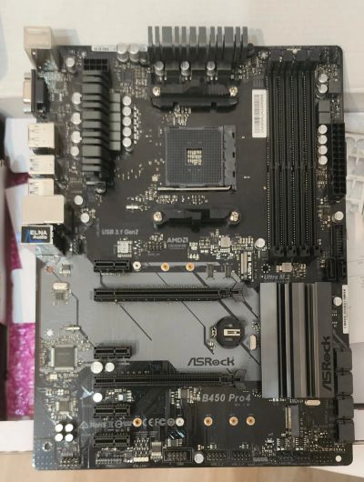 Лот: 20289901. Фото: 1. Материнская плата asrock B450... Материнские платы