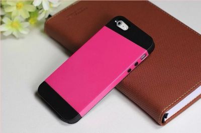Лот: 3717420. Фото: 1. Чехол iPhone 5, 5S розово-черный... Чехлы, бамперы