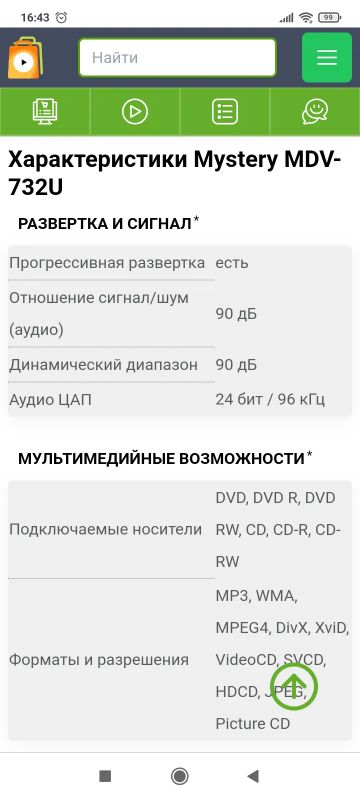 Лот: 20565239. Фото: 1. Dvd-плеер, Mystery MDV-732U. DVD, Blu-Ray плееры