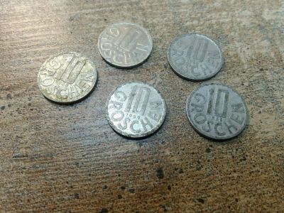 Лот: 12754335. Фото: 1. 5 Монет по 10 гроше. Европа