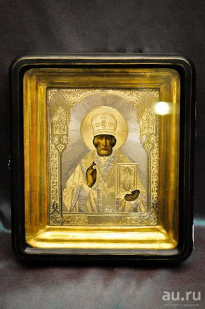Лот: 9556627. Фото: 1. Икона Святитель Николай XIX век... Иконы