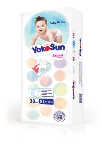 Лот: 7819987. Фото: 1. Подгузники-трусики YokoSun XL... Детская гигиена