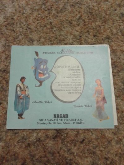 Лот: 10527986. Фото: 1. Аладдин. Aladdin Sticker Buble... Наклейки, фантики, вкладыши