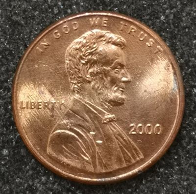 Лот: 23519722. Фото: 1. 1 цент 2000 года. США. Штемпельный... Америка