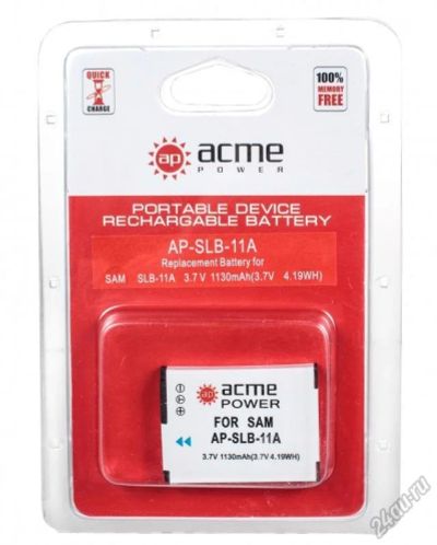 Лот: 5542052. Фото: 1. Аккумулятор AcmePower SLB-11A... Аккумуляторы, зарядные