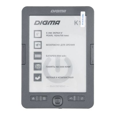 Лот: 24514664. Фото: 1. Электронная книга Digma K1 Grey. Электронные книги