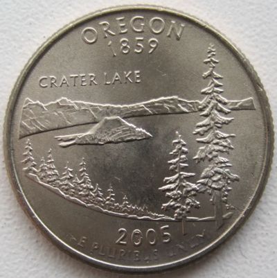 Лот: 6730490. Фото: 1. США 25 центов 2005. Орегон (штаты... Америка