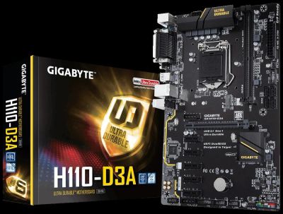 Лот: 10868697. Фото: 1. Материнская плата Gigabyte GA-H110-D3A... Материнские платы