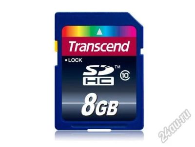 Лот: 5548436. Фото: 1. Карта памяти SDHC 8Gb Transcend... Карты памяти
