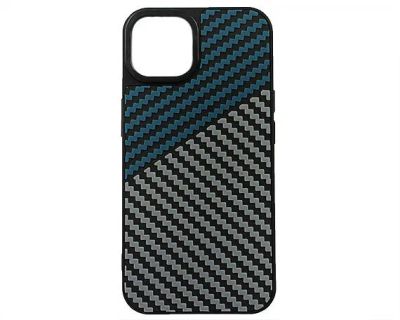 Лот: 20887197. Фото: 1. Чехол iPhone 13 Dual Carbon, синий... Чехлы, бамперы