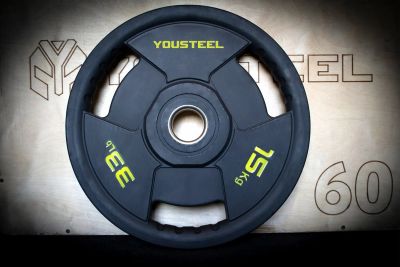 Лот: 22370107. Фото: 1. Диск с ручками 15 кг YouSteel... Штанги, блины