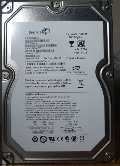 Лот: 3603187. Фото: 1. Hdd 500Gb sata. Жёсткие диски (HDD)