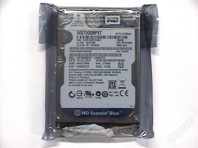 Лот: 2401636. Фото: 1. Western Digital WD7500BPVT 750... Жёсткие диски (HDD)