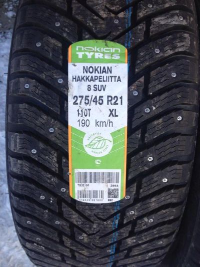 Лот: 8442458. Фото: 1. 275/45 r21 nokian hakkapeliitta... Шины