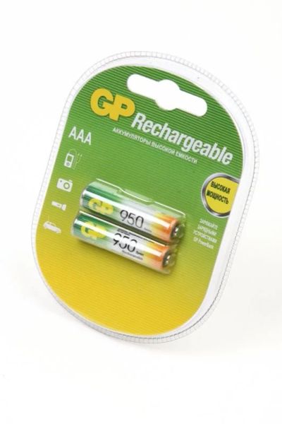 Лот: 14550960. Фото: 1. Аккумулятор Ni-MH AAA GP 950mAh... Батарейки, аккумуляторы, элементы питания