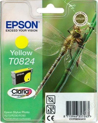 Лот: 2388904. Фото: 1. Картридж Epson T0824 Yellow (жёлтый... Картриджи, расходные материалы