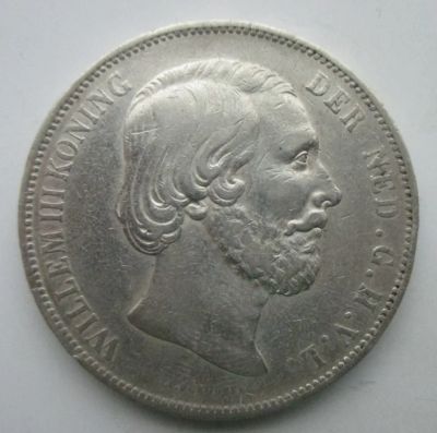 Лот: 6688866. Фото: 1. 2,5 гульдена Нидерланды 1872 г... Европа
