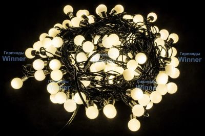 Лот: 16903290. Фото: 1. Нить Мини-лампочка, 100 Led Тёпло-белый... Гирлянды, шарики, новогодние аксессуары
