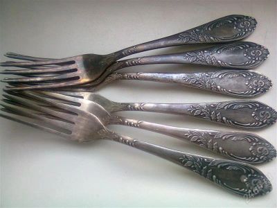 Лот: 2588484. Фото: 1. Старинные большие вилки. МНЦ... Столовые приборы, ножи