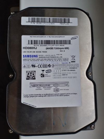 Лот: 17436616. Фото: 1. Жесткий диск Samsung 80 GB HD080HJ. Жёсткие диски