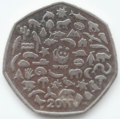 Лот: 6111676. Фото: 1. 50 пенсов 2011 год. Великобритания... Великобритания и острова