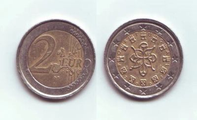 Лот: 19423434. Фото: 1. Монета Португалия - 2 евро (2002... Европа