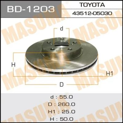 Лот: 18591044. Фото: 1. Диск тормозной masuma front avensis... Ходовая, подвеска, рулевое управление