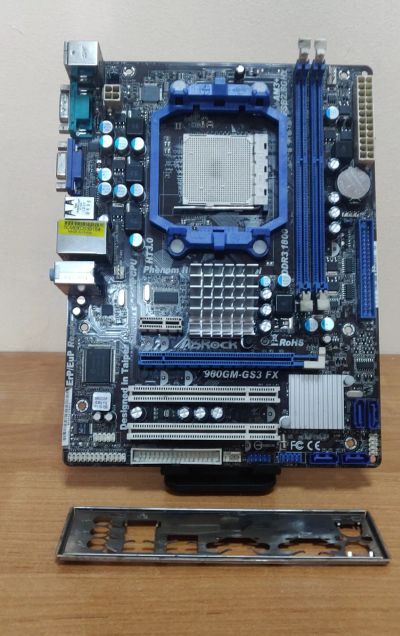 Лот: 21770154. Фото: 1. Мат. плата ASRock 960GM-GS3 FX... Материнские платы
