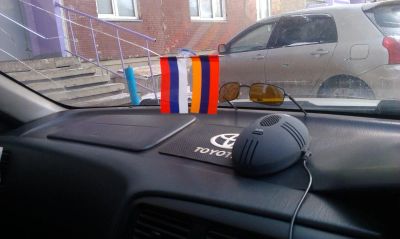 Лот: 6788871. Фото: 1. Флаг Россия - Армения на присоски... Флаги, гербы
