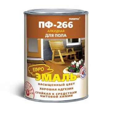 Лот: 7221850. Фото: 1. Эмаль Farbitex ПФ-266 желто-коричневая... Краски, лаки, растворитель