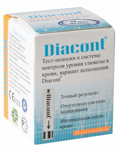 Лот: 23717307. Фото: 1. Диаконт тест-полоски д глюкометра... Лекарства