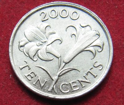 Лот: 19079912. Фото: 1. Бермуды 10 центов, 2000 г. Остальные страны