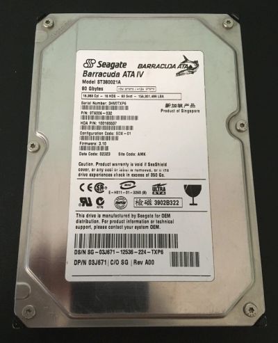 Лот: 16026396. Фото: 1. Жесткий диск HDD IDE Seagate ST380021A... Жёсткие диски (HDD)