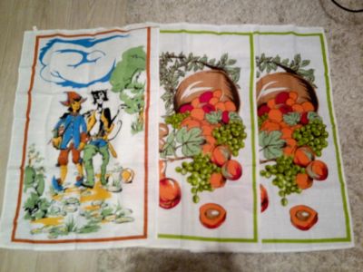 Лот: 8728925. Фото: 1. три кухонных полотенца из прошлого... Полотенца