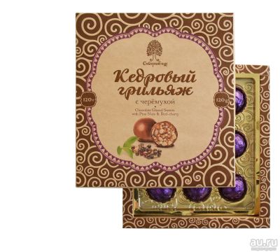 Лот: 13824949. Фото: 1. Конфеты «Кедровый грильяж с черемухой... Шоколад, конфеты