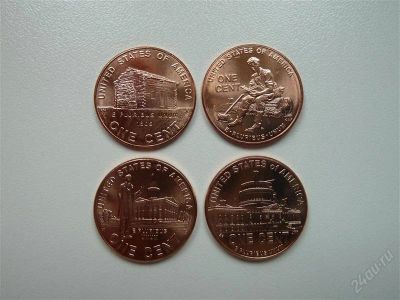 Лот: 2702524. Фото: 1. США. Набор 1 цент 2009, 4 монеты... Америка