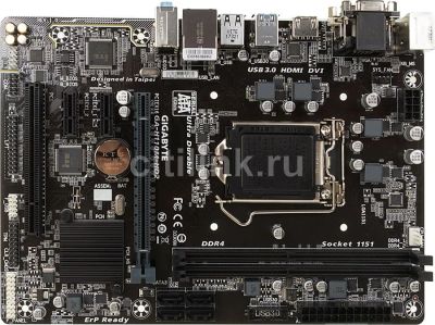 Лот: 11815621. Фото: 1. Мат. плата gigabyte H110-D3-CF. Материнские платы