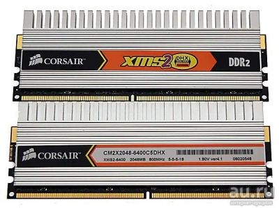 Лот: 8409879. Фото: 1. 2Gb DDR2 Corsair XMS2 CM2X2048-6400C5DHX... Оперативная память