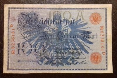 Лот: 8864902. Фото: 1. 100 марок 1908 года (красная... Германия и Австрия
