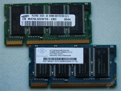 Лот: 2496611. Фото: 1. DDR1-333MHz (PC2700) для ноутбука... Оперативная память