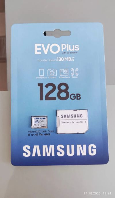 Лот: 20923262. Фото: 1. SD карта Samsung EVO Plus 128GB... Карты памяти