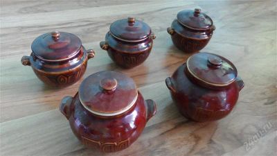 Лот: 2887747. Фото: 1. глиняные горшки (набор) из 5 штук. Другое (посуда, кухонная утварь)