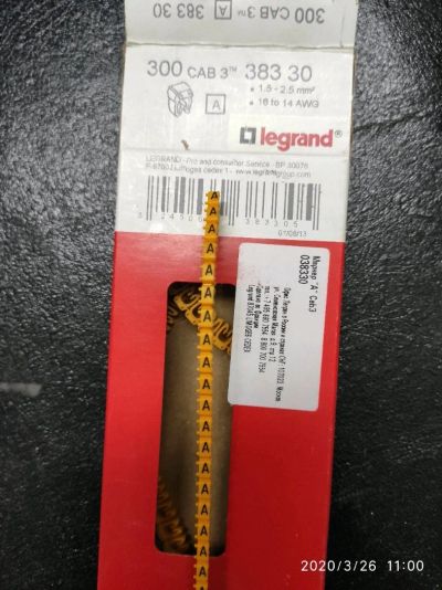 Лот: 15747744. Фото: 1. Маркер для кабеля "А" Legrand. Кабель-канал, трубы, аксессуары